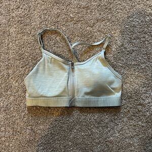 Nike Gray Racerback Sports Bra with Zipper